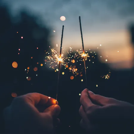 dusk image with sparklers