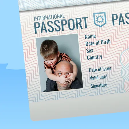 Passport with parent and child