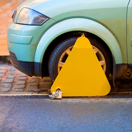 Clamped car.