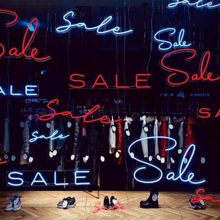 Shop sale signs.