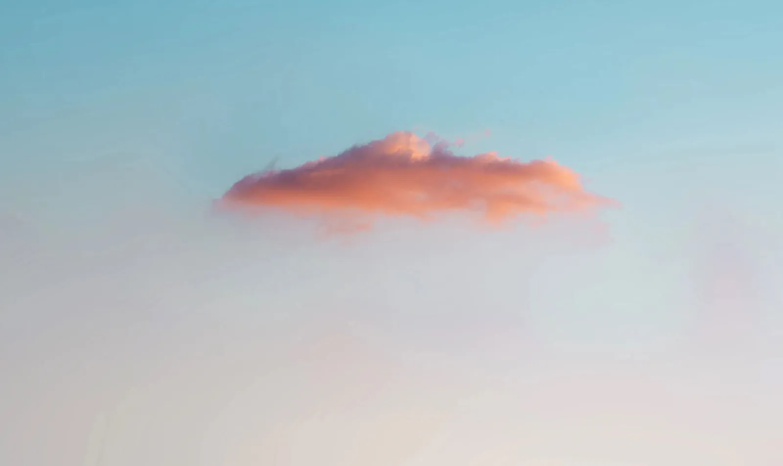 solo cloud with soft blue to orange gradient