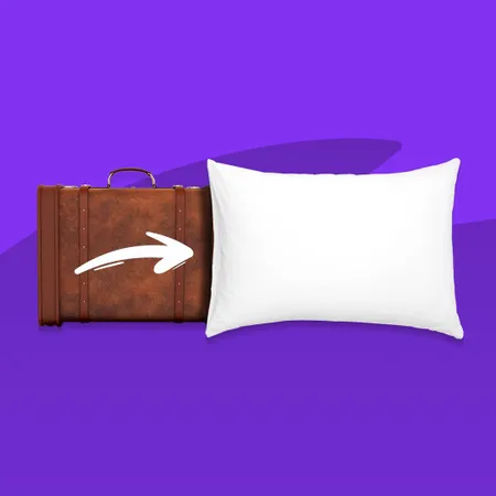 suitcase and pillow